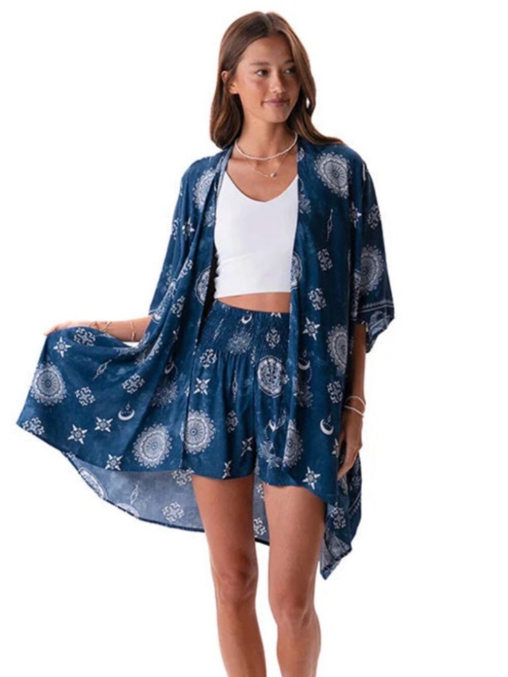 Lotus and Luna Nova Blue Lotus Moon Kimono - Picture 4 of 5